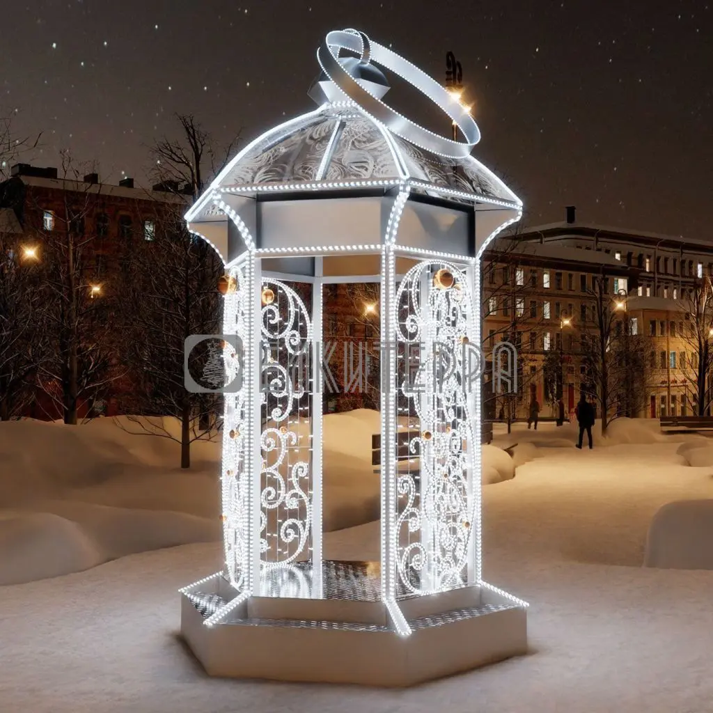 Фотозона новогодняя Фонарь большой золотой